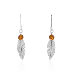 Boucles D'oreilles Pendantes Argent Blanc Adriane Ambres