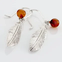 Boucles D'oreilles Pendantes Argent Blanc Adriane Ambres