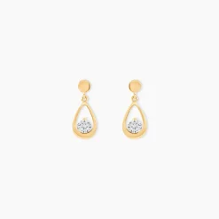 Boucles D'oreilles Pendantes Phaenna Or Jaune Oxyde De Zirconium
