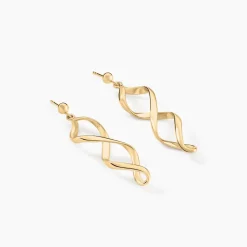 Boucles D'oreilles Pendantes Indi Plaqué Or Jaune