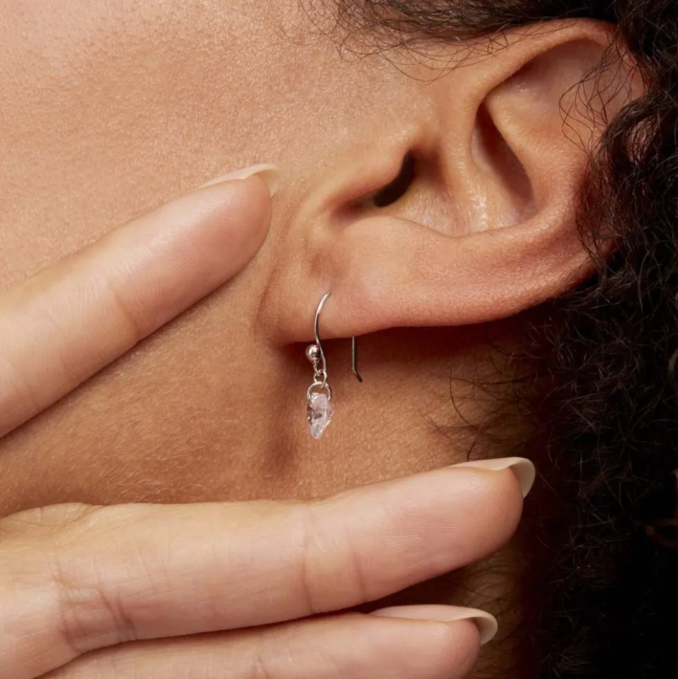 Boucles D'oreilles Pendantes Argent Blanc Sopher Oxydes De Zirconium