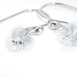 Boucles D'oreilles Pendantes Argent Blanc Sopher Oxydes De Zirconium