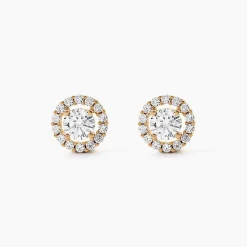Boucles D'Oreilles Puces Annissa Plaqué Or Jaune Oxyde De Zirconium