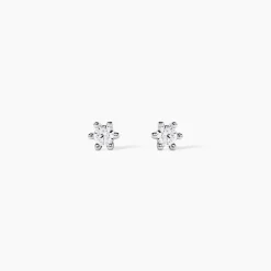 Boucles D'oreilles Puces Allison Argent Blanc Oxyde De Zirconium
