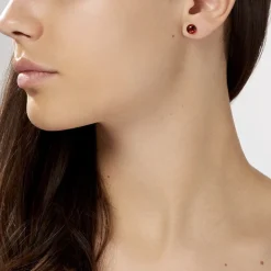 Boucles D'oreilles Puces Argent Blanc Brunhilld Ambre
