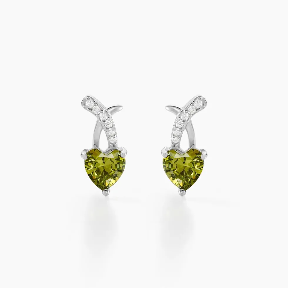 Boucles D'oreilles Puces Avalon Argent Blanc Oxyde De Zirconium