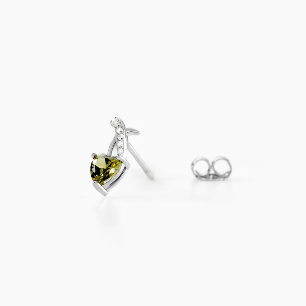 Boucles D'oreilles Puces Avalon Argent Blanc Oxyde De Zirconium