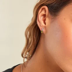 Boucles D'oreilles Puces Avalon Argent Blanc Oxyde De Zirconium