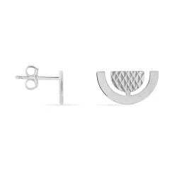 Boucles D'oreilles Puces Argent Blanc