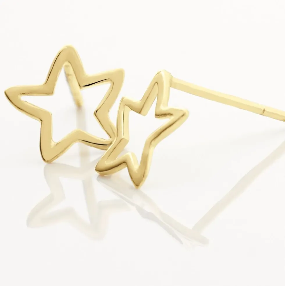 Boucles D'oreilles Puces Alphonsine Etoile De Mer Or Jaune