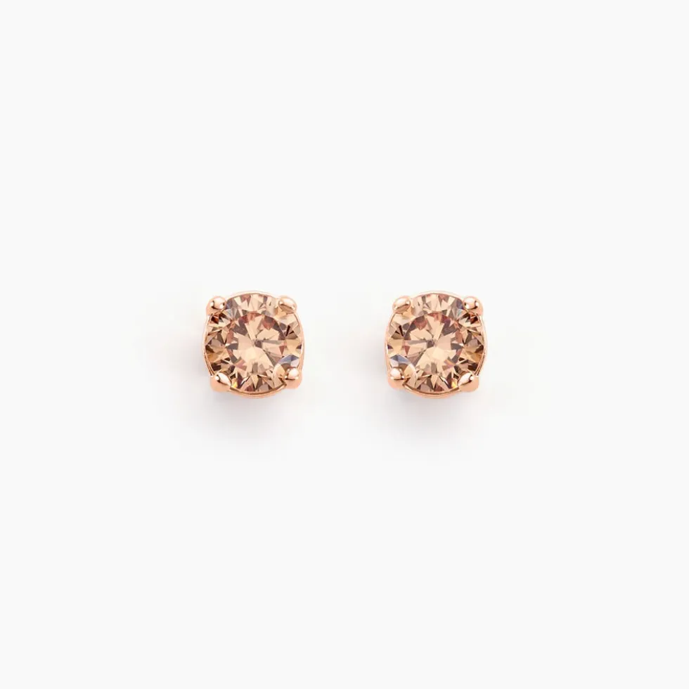 Boucles D'oreilles Puces Argent Rose Rio Santa Teresa Oxyde