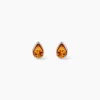 Boucles D'oreilles Puces Argent Blanc Junie Ambre