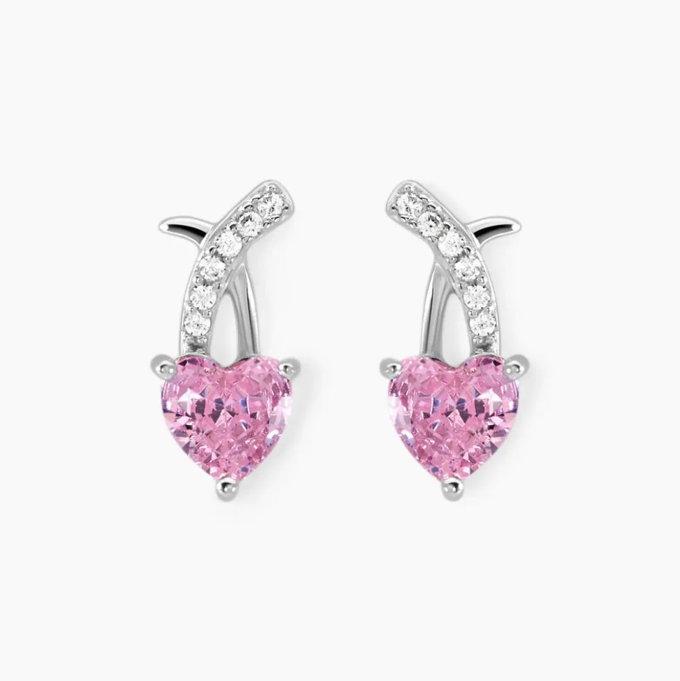 Boucles D'oreilles Puces Argent Blanc Avalon Oxyde De Zirconium