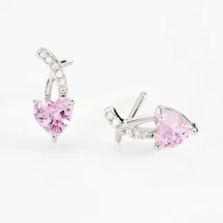 Boucles D'oreilles Puces Argent Blanc Avalon Oxyde De Zirconium