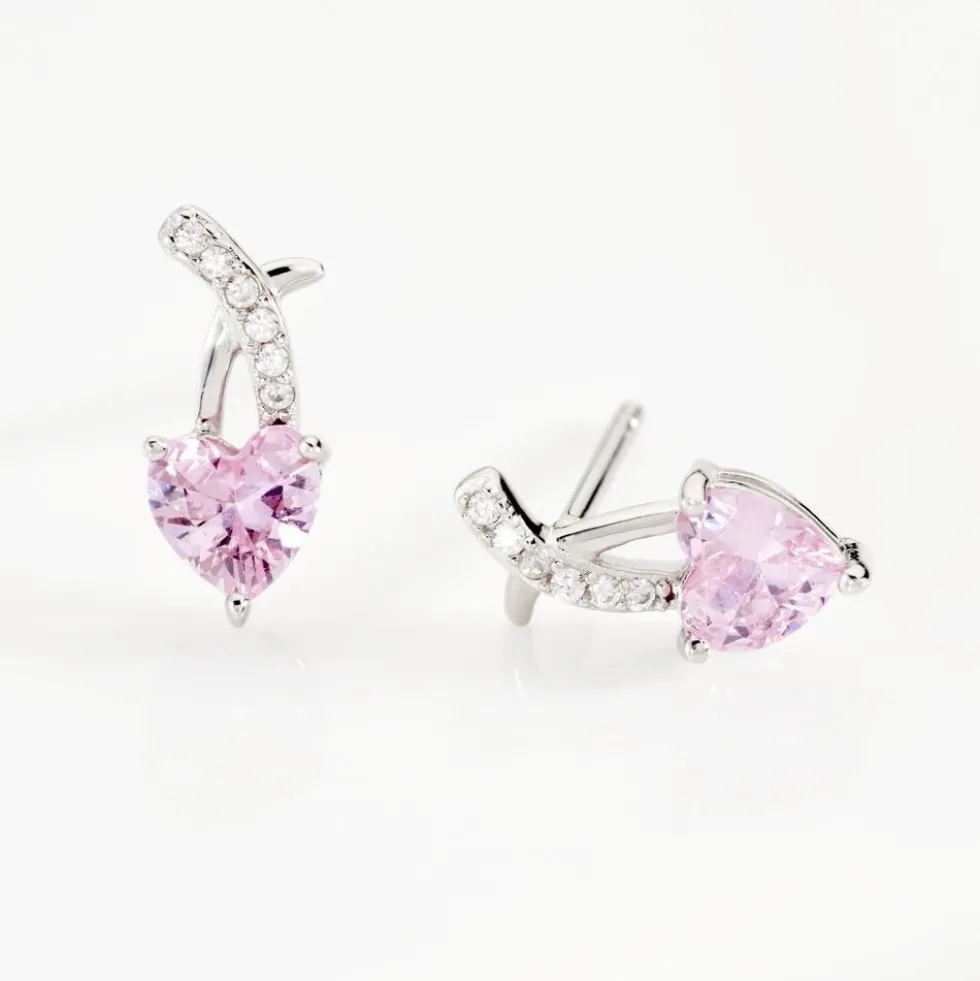 Boucles D'oreilles Puces Argent Blanc Avalon Oxyde De Zirconium