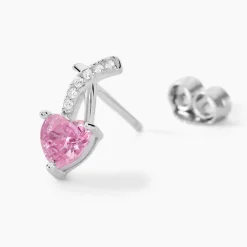 Boucles D'oreilles Puces Argent Blanc Avalon Oxyde De Zirconium