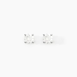 Boucles D'oreilles Puces Aphrodite Or Blanc Diamant
