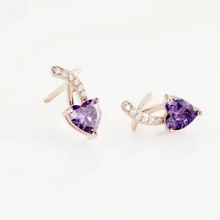 Boucles D'oreilles Puces Argent Rose Avalon Oxyde De Zirconium