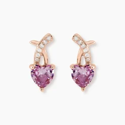 Boucles D'oreilles Puces Argent Rose Avalon Oxyde De Zirconium