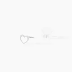 Boucles D'oreilles Puces Anne-maudae Coeurs Or Blanc