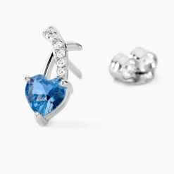 Boucles D'oreilles Puces Avalon Argent Blanc Oxyde De Zirconium