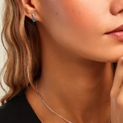 Boucles D'oreilles Puces Avalon Argent Blanc Oxyde De Zirconium