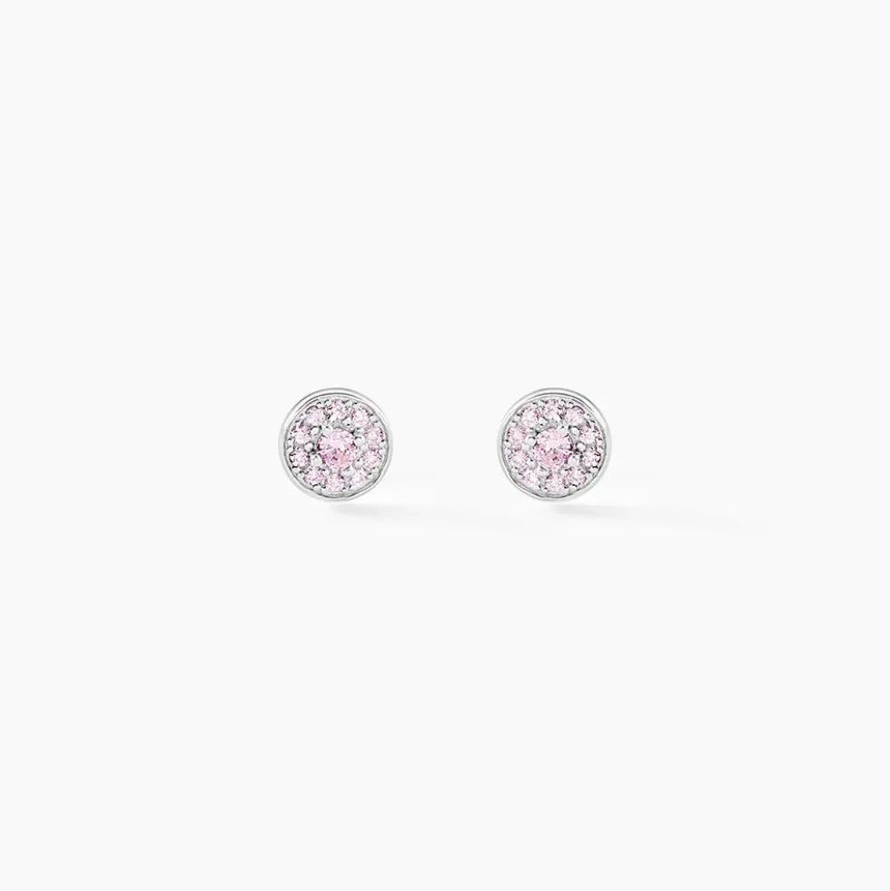 Boucles D'oreilles Puces Auxana Argent Blanc Oxyde De Zirconium