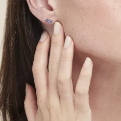 Boucles D'oreilles Puces Andy Argent Blanc Oxyde De Zirconium