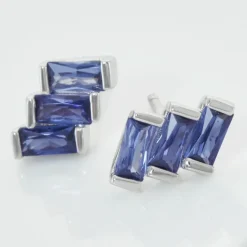 Boucles D'oreilles Puces Andy Argent Blanc Oxyde De Zirconium