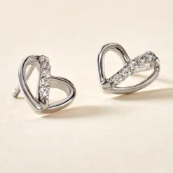 Boucles D'oreilles Puces Arika Argent Blanc Oxyde De Zirconium