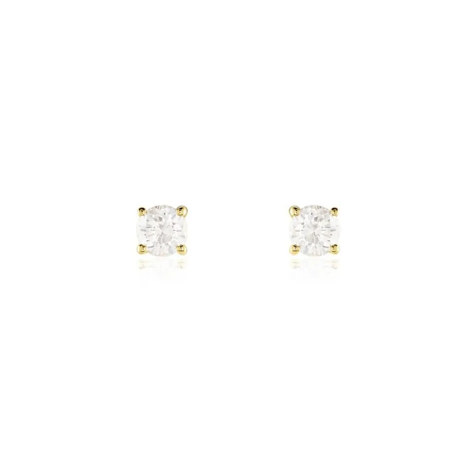 Boucles D'oreilles Puces Aphrodite Or Jaune Diamant