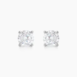 Boucles D'oreilles Puces Aphrodite Or Blanc Diamant