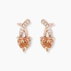 Boucles D'oreilles Puces Avalon Argent Rose Oxyde De Zirconium