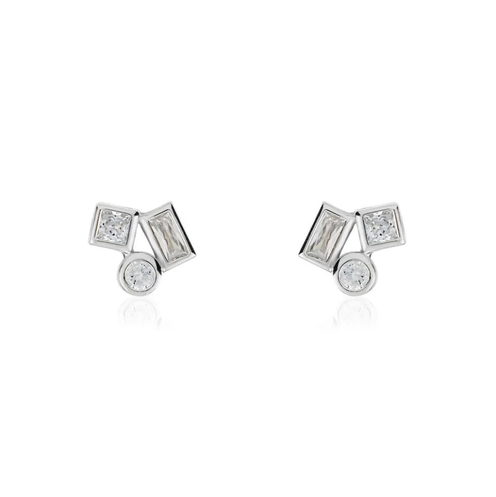 Boucles D'oreilles Puces Argent Duredle Oxydes De Zirconium