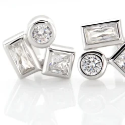 Boucles D'oreilles Puces Argent Duredle Oxydes De Zirconium