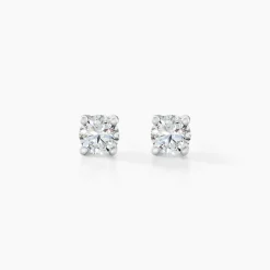 Boucles D'oreilles Puces Aphrodite Or Blanc Diamant