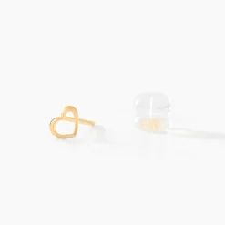 Boucles D'oreilles Puces Anne-maudae Coeurs Or Jaune