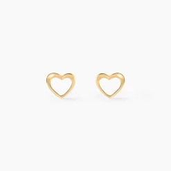 Boucles D'oreilles Puces Anne-maudae Coeurs Or Jaune