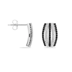 Boucles D'oreilles Puces Argent Blanc Oxyde De Zirconium