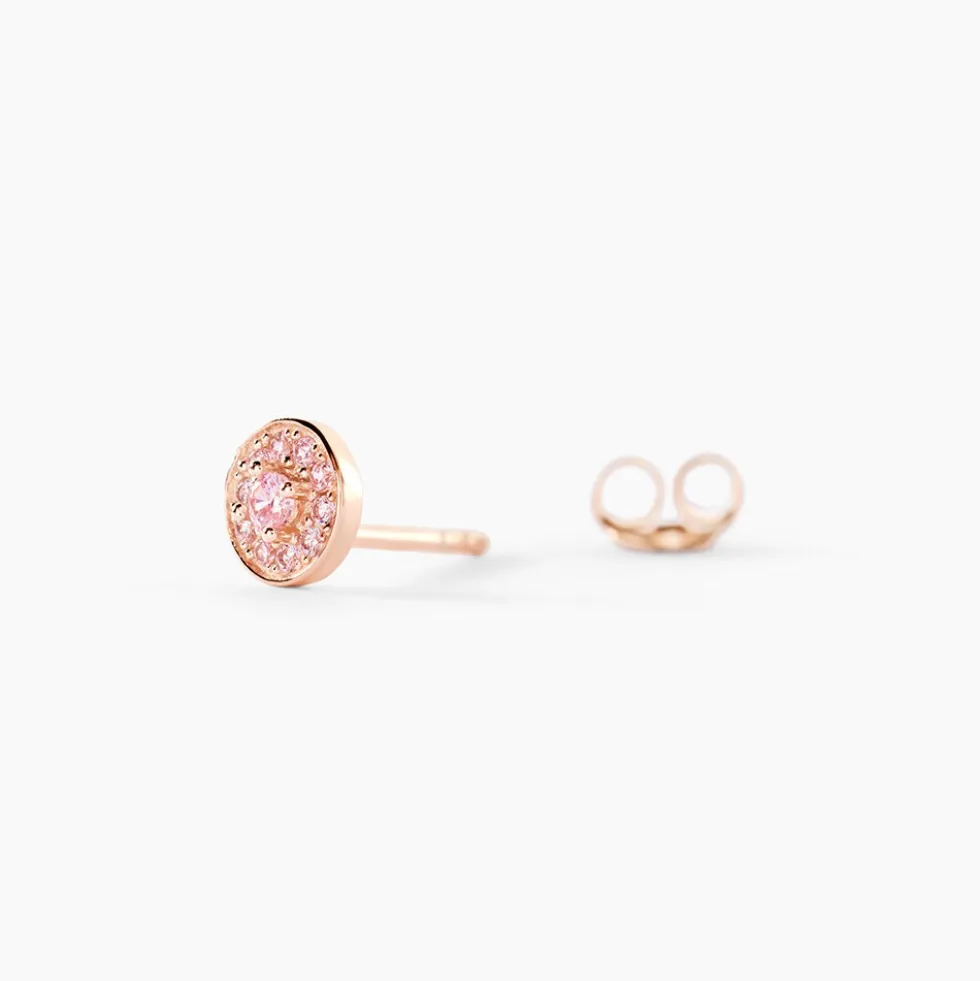 Boucles D'oreilles Puces Auxana Argent Rose Oxyde De Zirconium