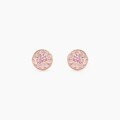 Boucles D'oreilles Puces Auxana Argent Rose Oxyde De Zirconium