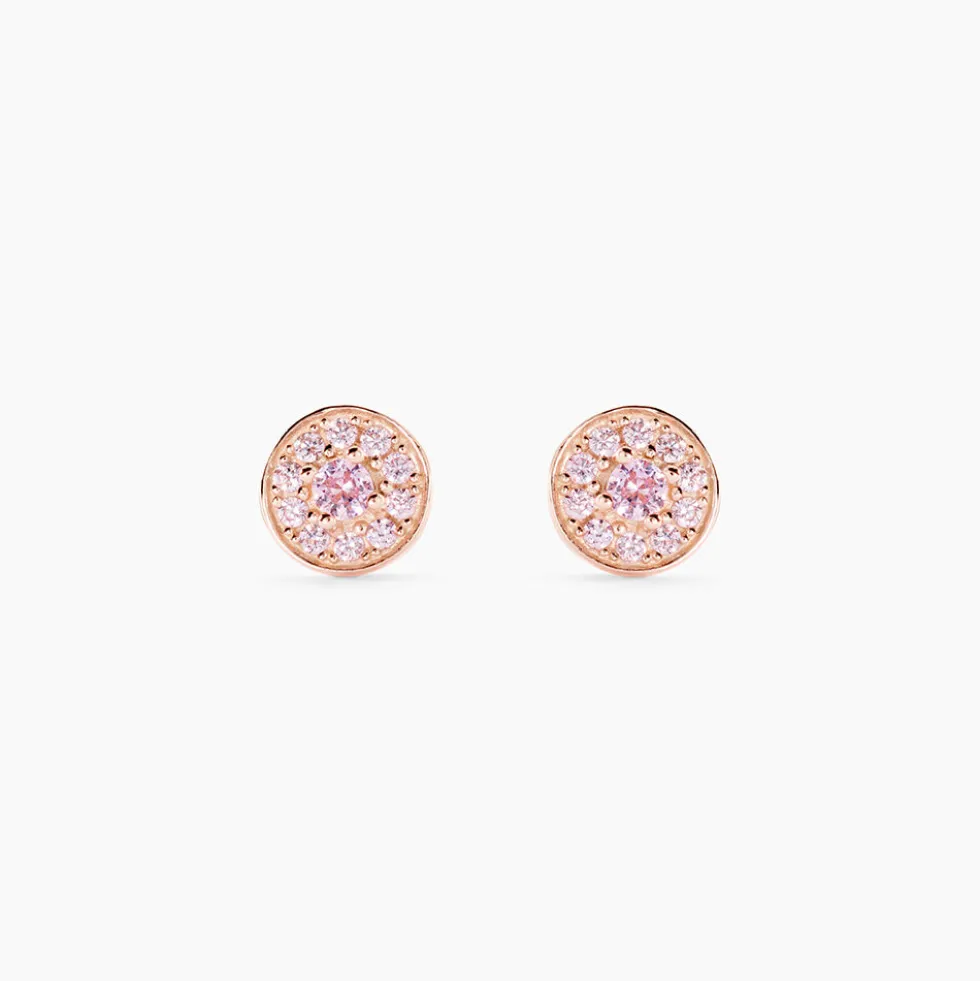 Boucles D'oreilles Puces Auxana Argent Rose Oxyde De Zirconium