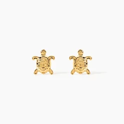 Boucles D'oreilles Puces Almahae Tortue Or Jaune