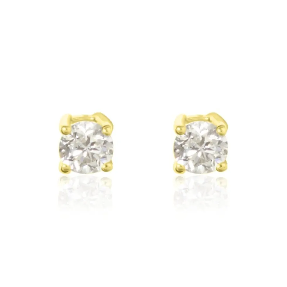 Boucles D'oreilles Puces Aphrodite Or Jaune Diamant