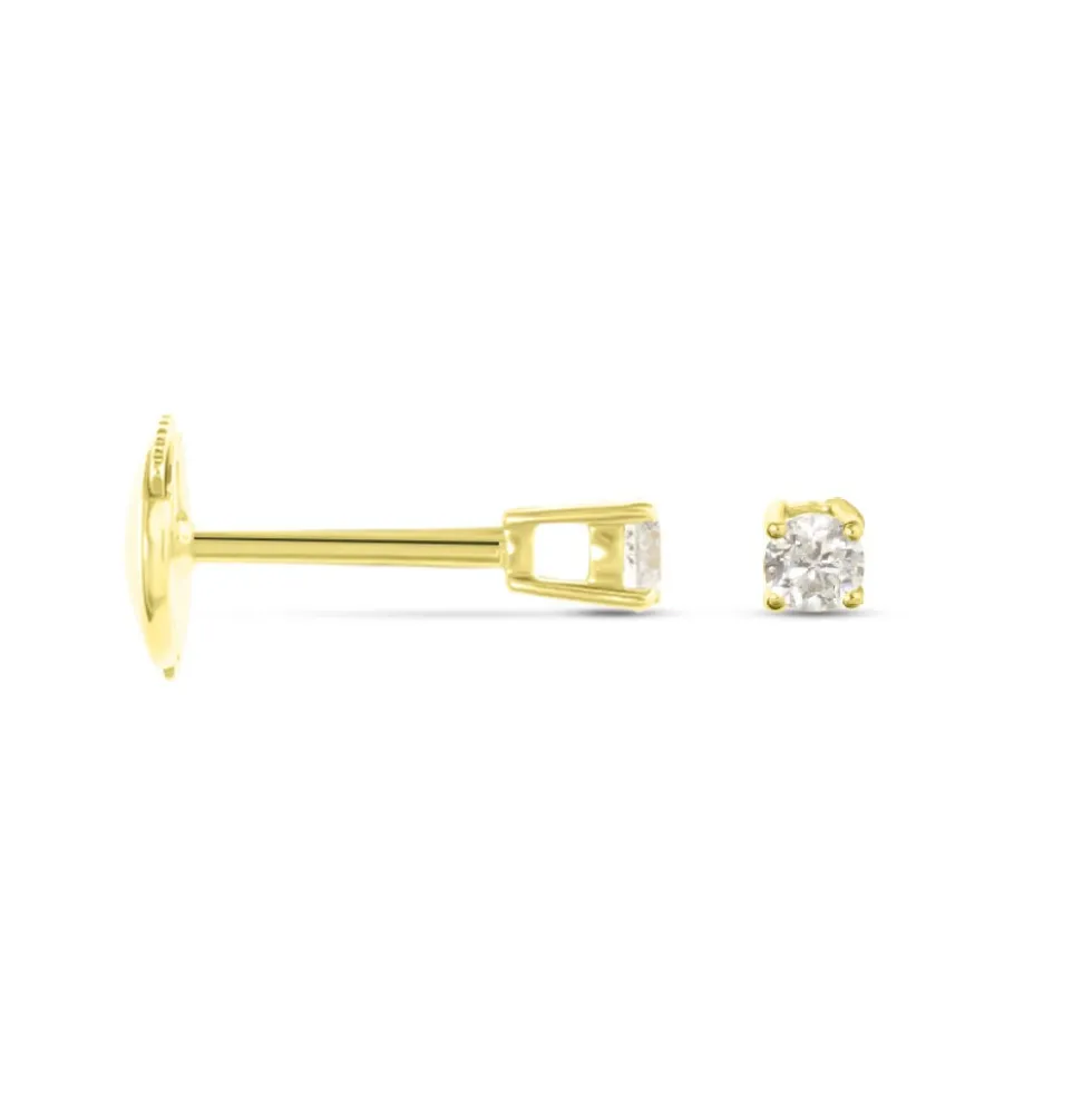 Boucles D'oreilles Puces Aphrodite Or Jaune Diamant