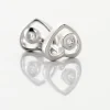Boucles D'oreilles Puces Ashley Argent Blanc Oxyde De Zirconium