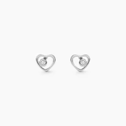 Boucles D'oreilles Puces Ashley Argent Blanc Oxyde De Zirconium
