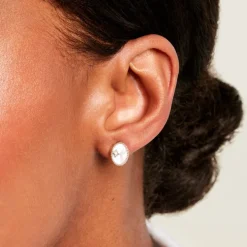 Boucles D'Oreilles Puces Astria Plaqué Or Jaune Nacre