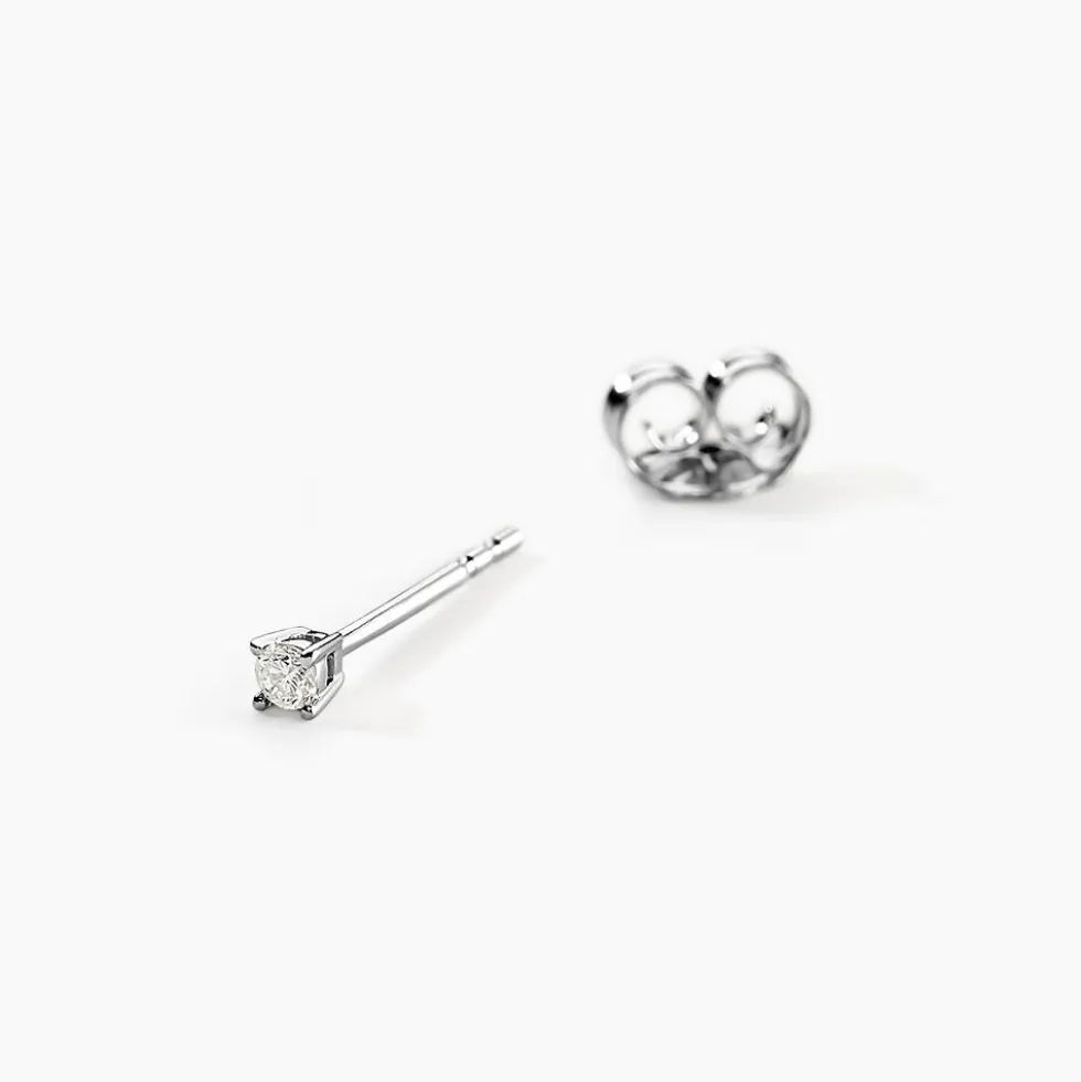Boucles D'oreilles Puces Aphrodite Or Blanc Diamant