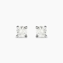 Boucles D'oreilles Puces Aphrodite Or Blanc Diamant